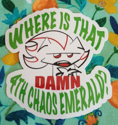 Shadow The Hedgehog Chibi saying "Where Is That DAMN Chaos Emerald?"